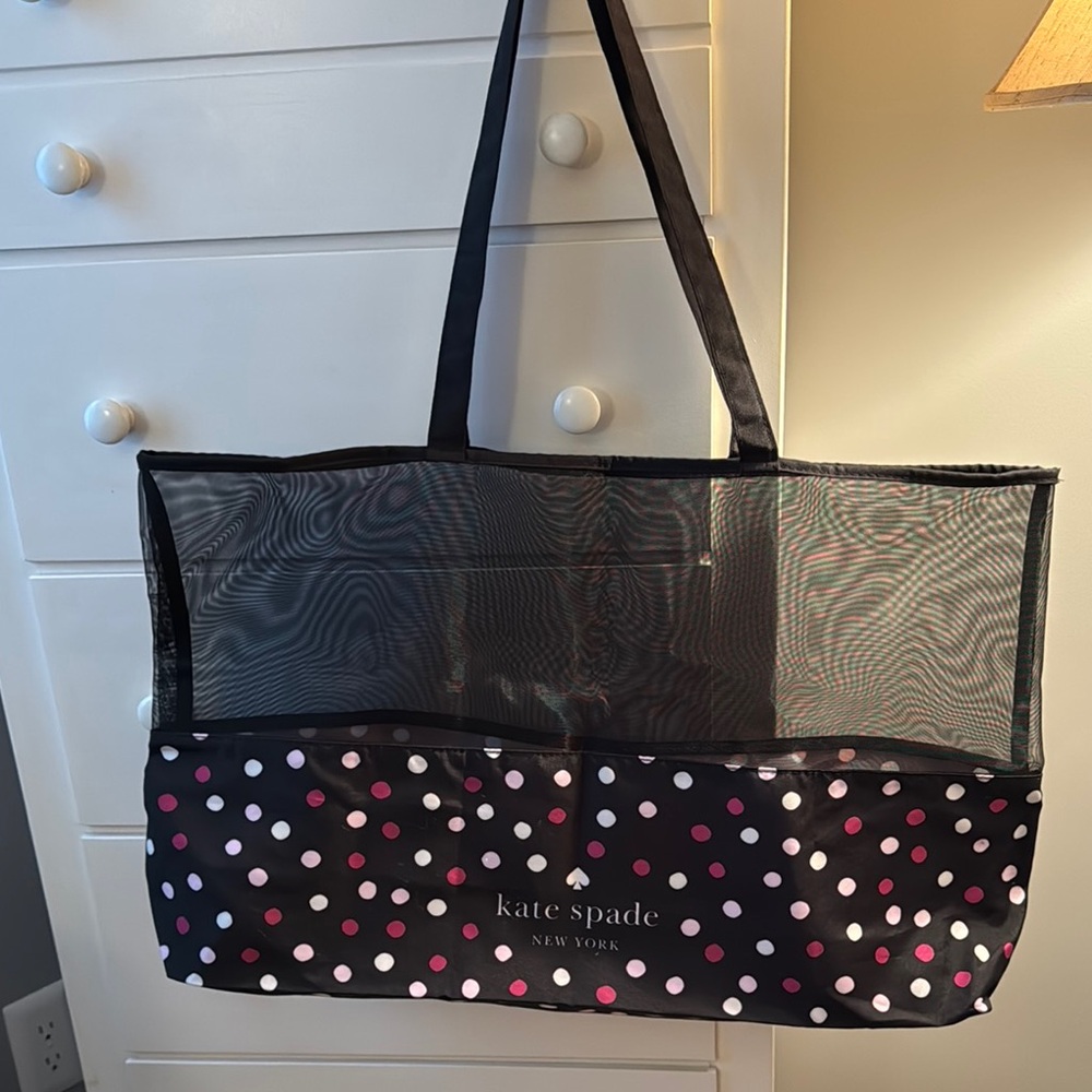 Kate Spade Black and Pink Polka Dot Tote